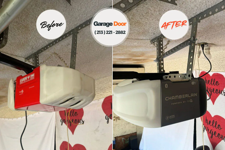 Before and after: garage door repair Winchester, IN